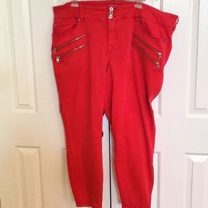 TORRID Red/Coral Jeggings, Size 26R